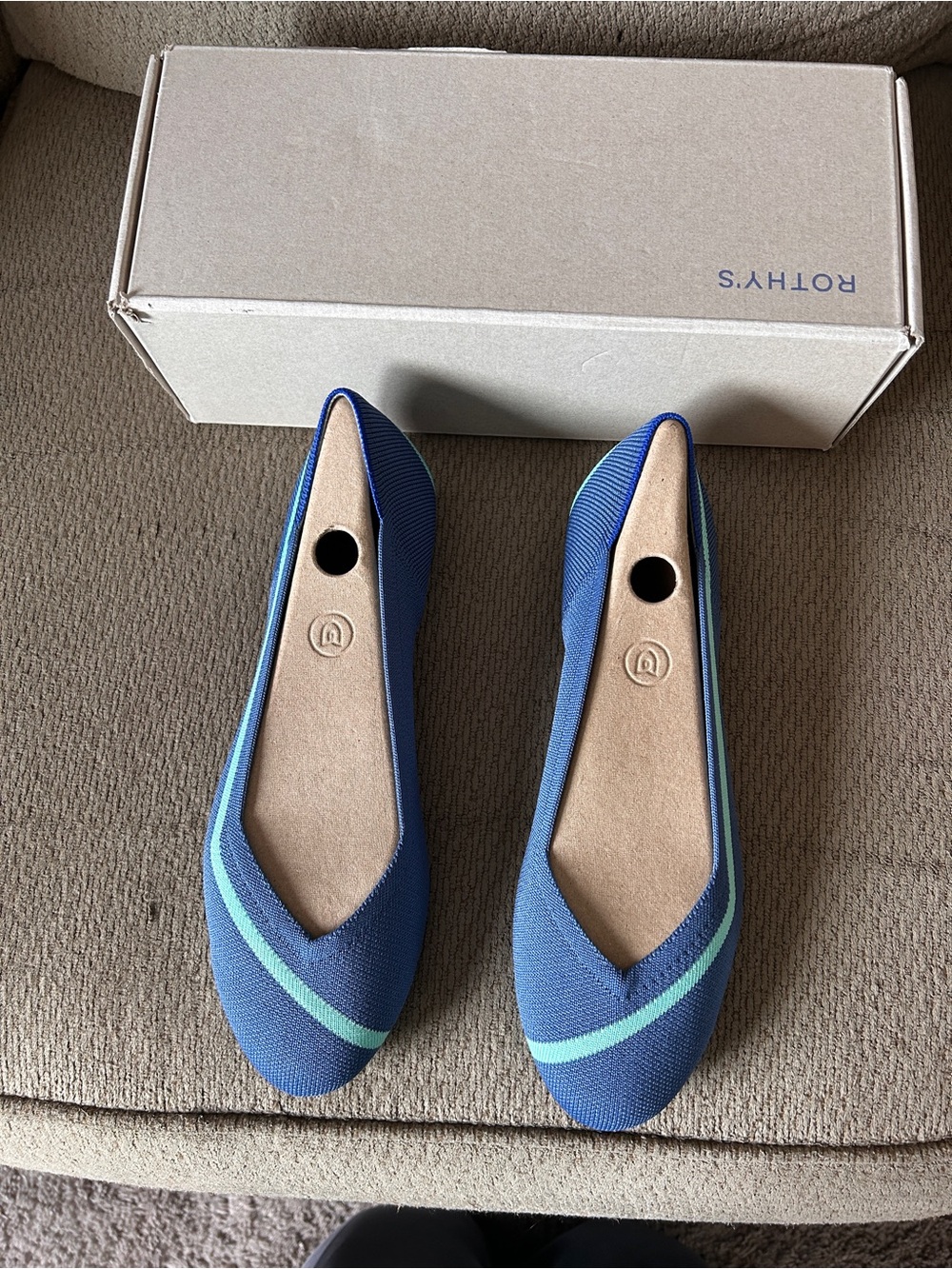 Rothy's Blue Stripe Flats